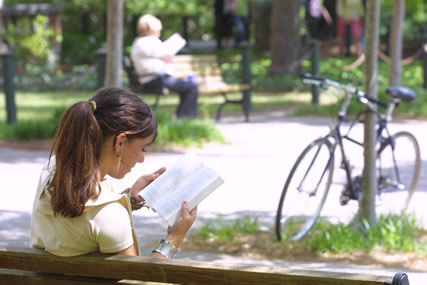 Studying on the quad
