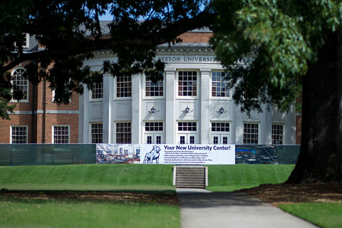 University Center Renovation Sign
