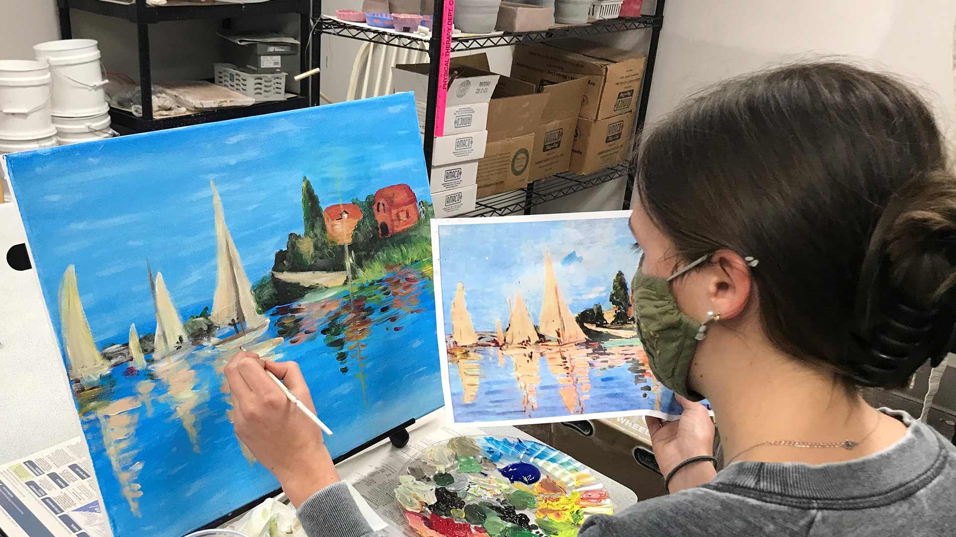 Woman painting