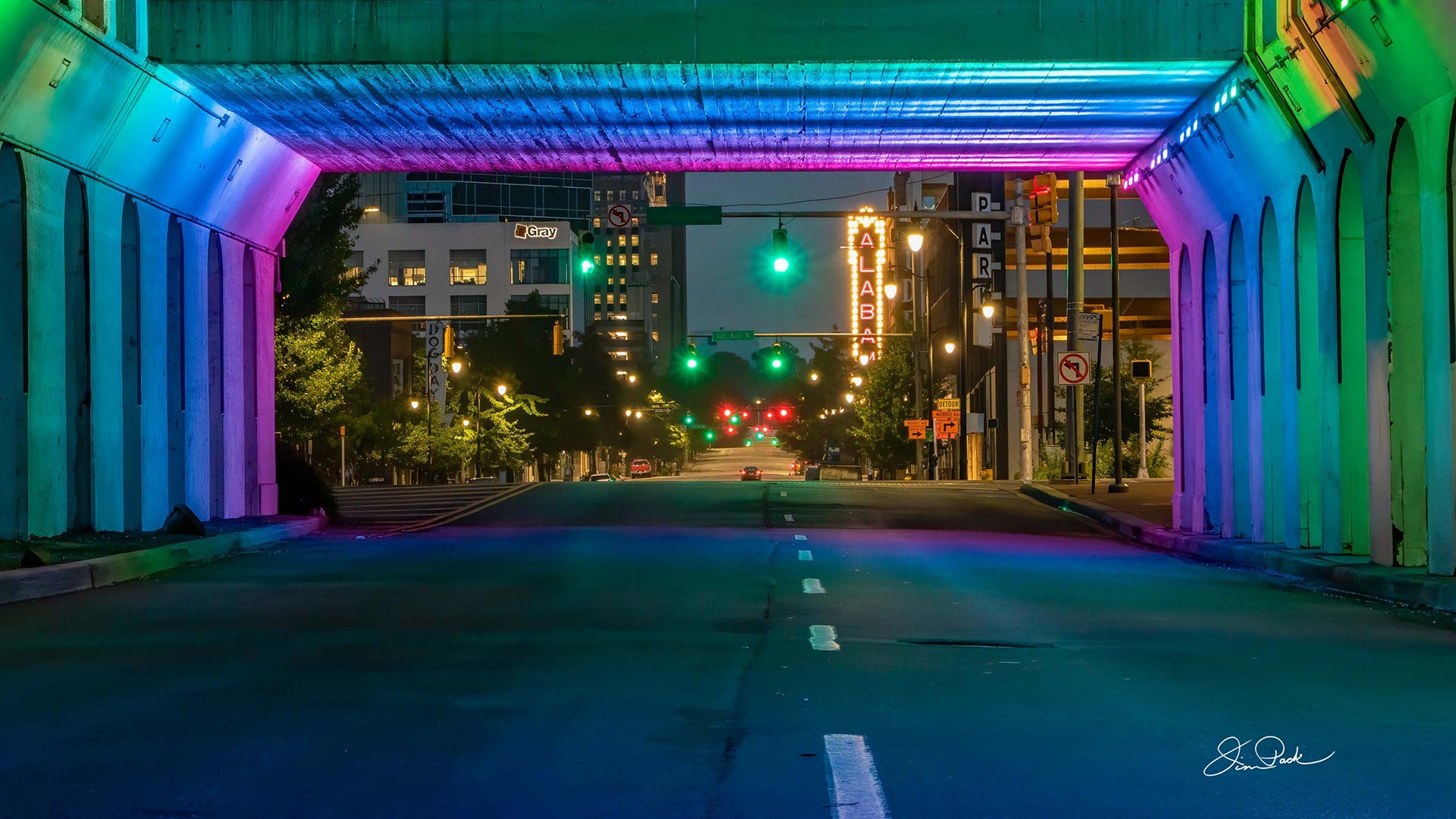 Rainbow tunnel near Railroad Park, Birmingham