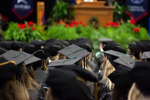 graduation with caps