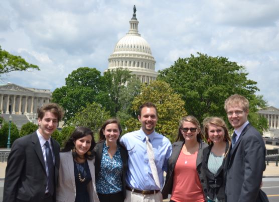 Samford students in front of the Capitol Building in Washington D.C.
