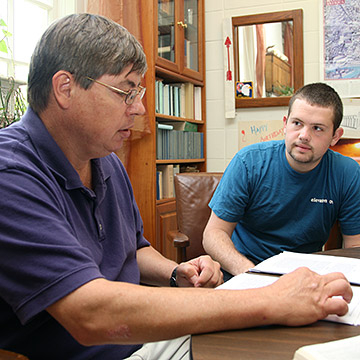 Classics Chair Stephen Todd with a Student
