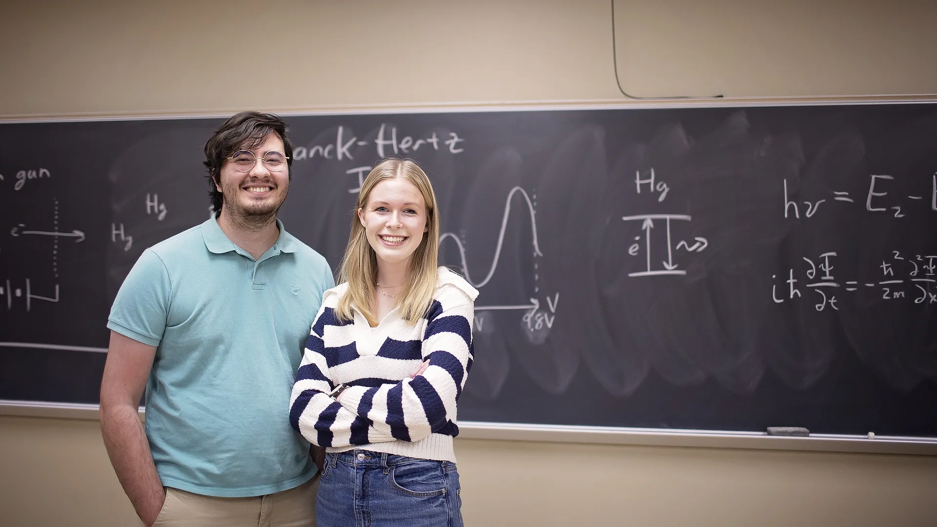 Physics Students at Chalk Board
