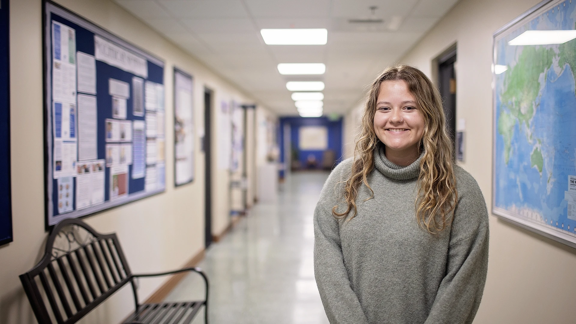 Psychology Student in Hallway