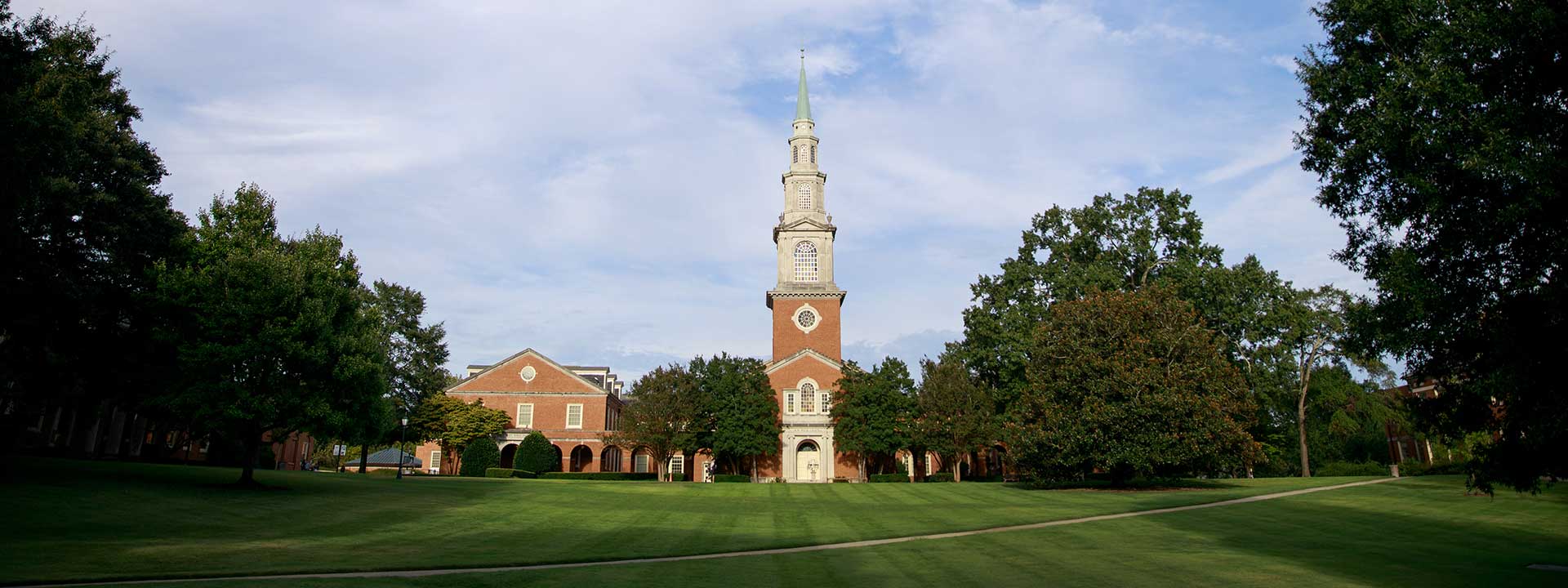 panoramic view of Reid Chapel and quad