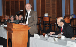 Larry Davenport behind the podium at AAS meeting