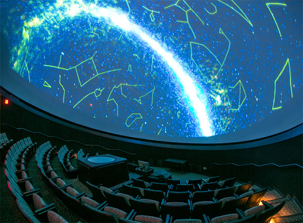 view of constellations in planetarium