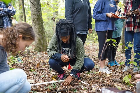 students doing biology research