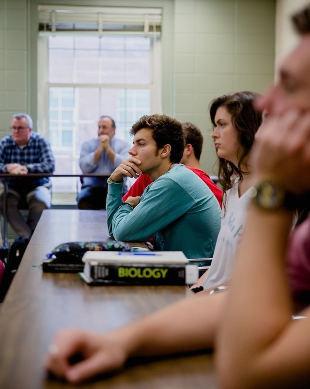 Samford students listening in class