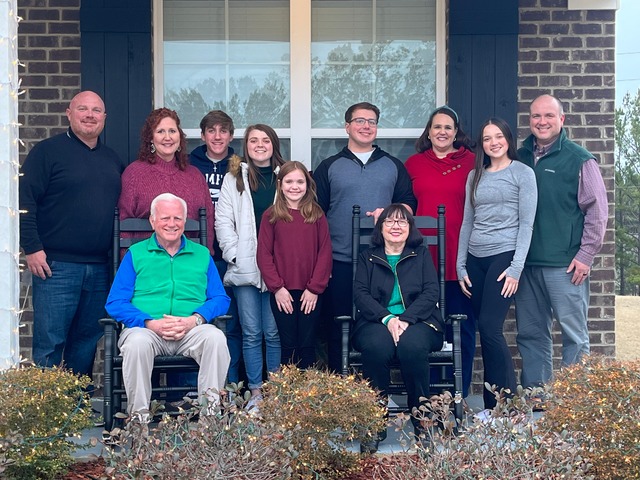 Bill and Janie Roland pictured with their family.
