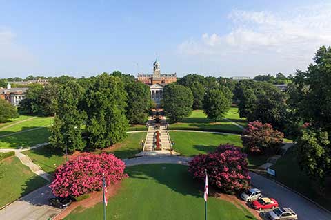 aerial view of library