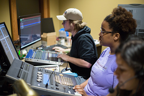 students at sound board