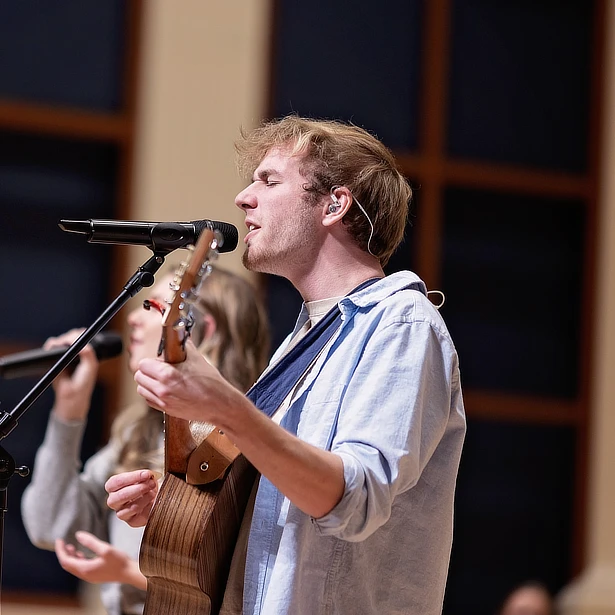 male singer on stage