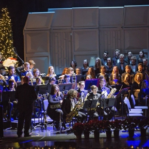 orchestra and choir at Christmas