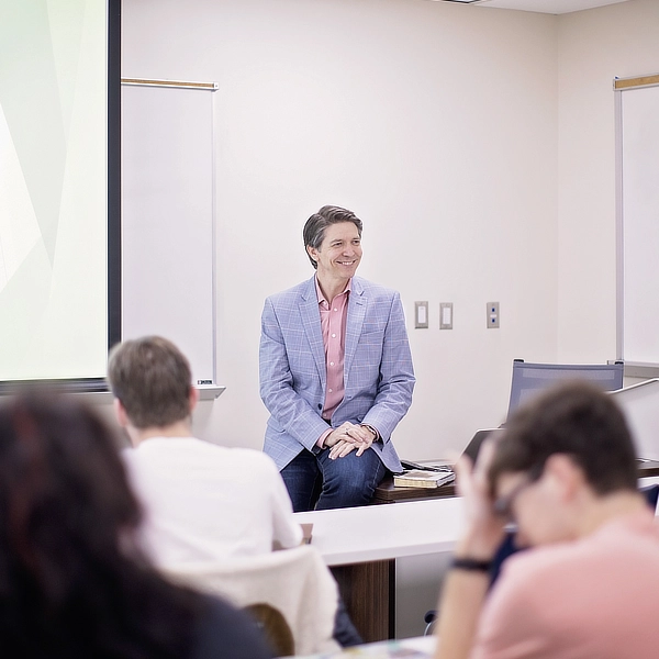 professor teaching students
