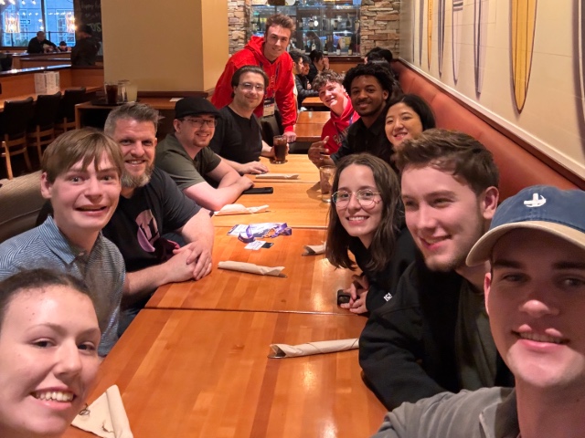 Game Design students enjoying a meal
