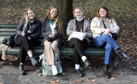 four art students in London