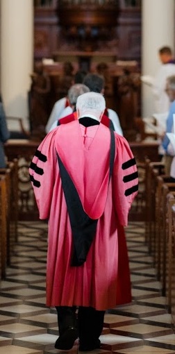 Timothy George in chapel aisle