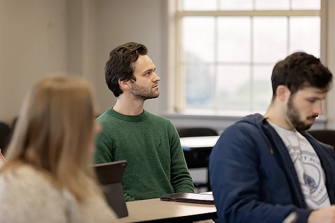 student in classroom