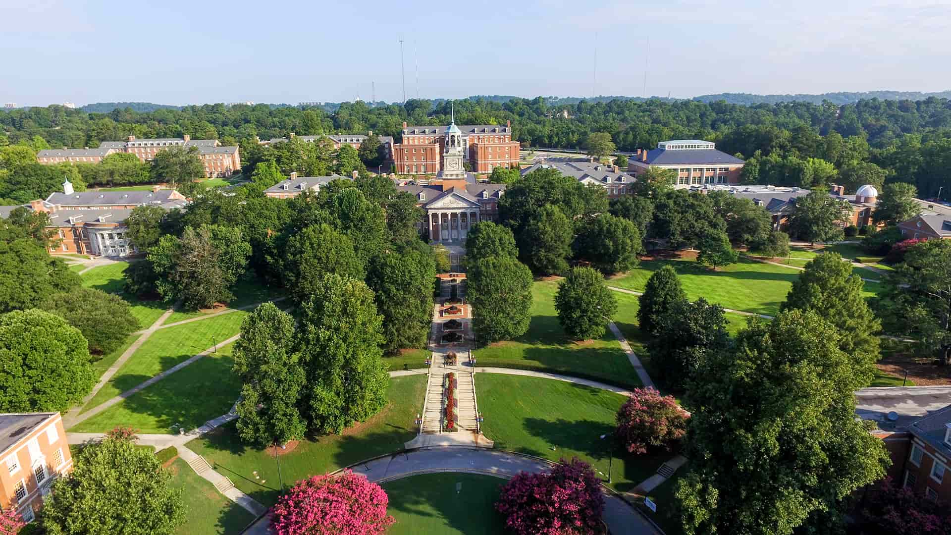 central campus and library from the air