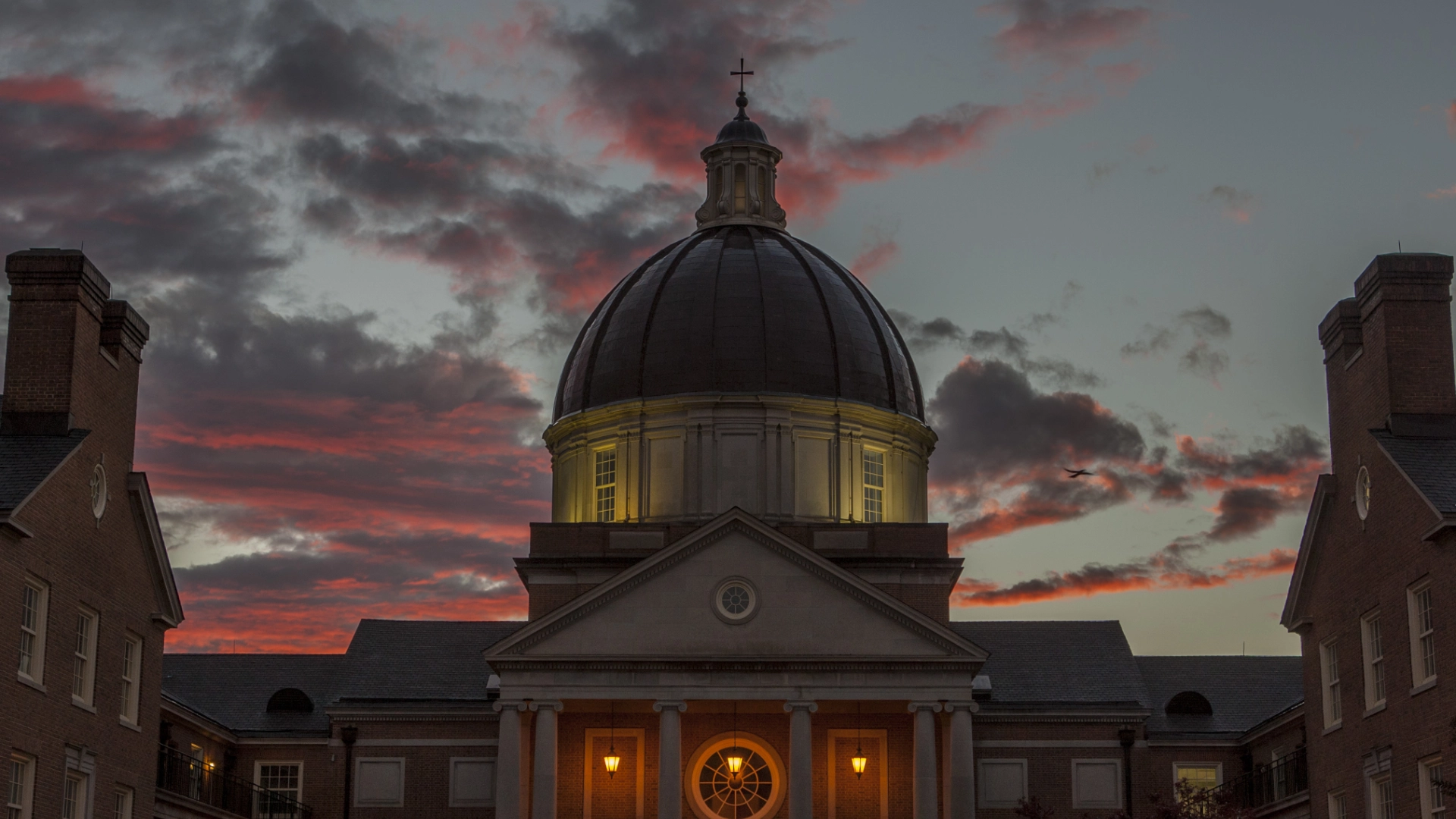 divinity school at sunset