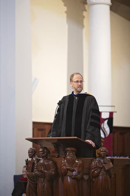 Dean Sweeney preaching at convo DR08302022215