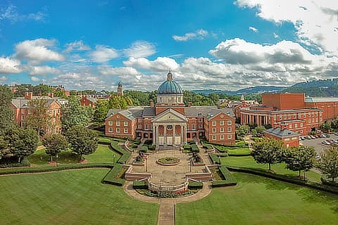 Divinity Hall from drone