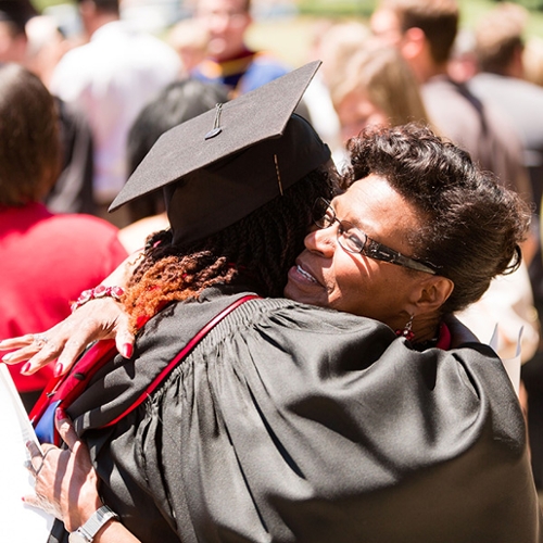 Sharing a Hug After Commencement