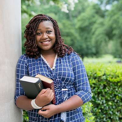 Woman student outside