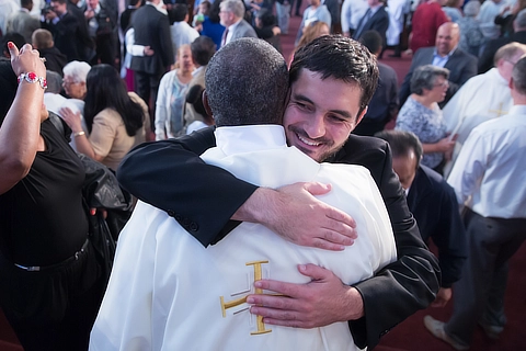 Two Men Hugging