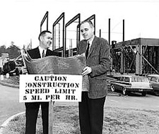 Construction of Robinson Hall, Cumberland School of Law’s home on Samford University Campus
