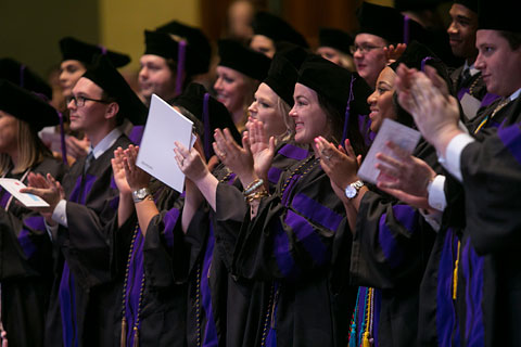 Cumberland graduates applauding