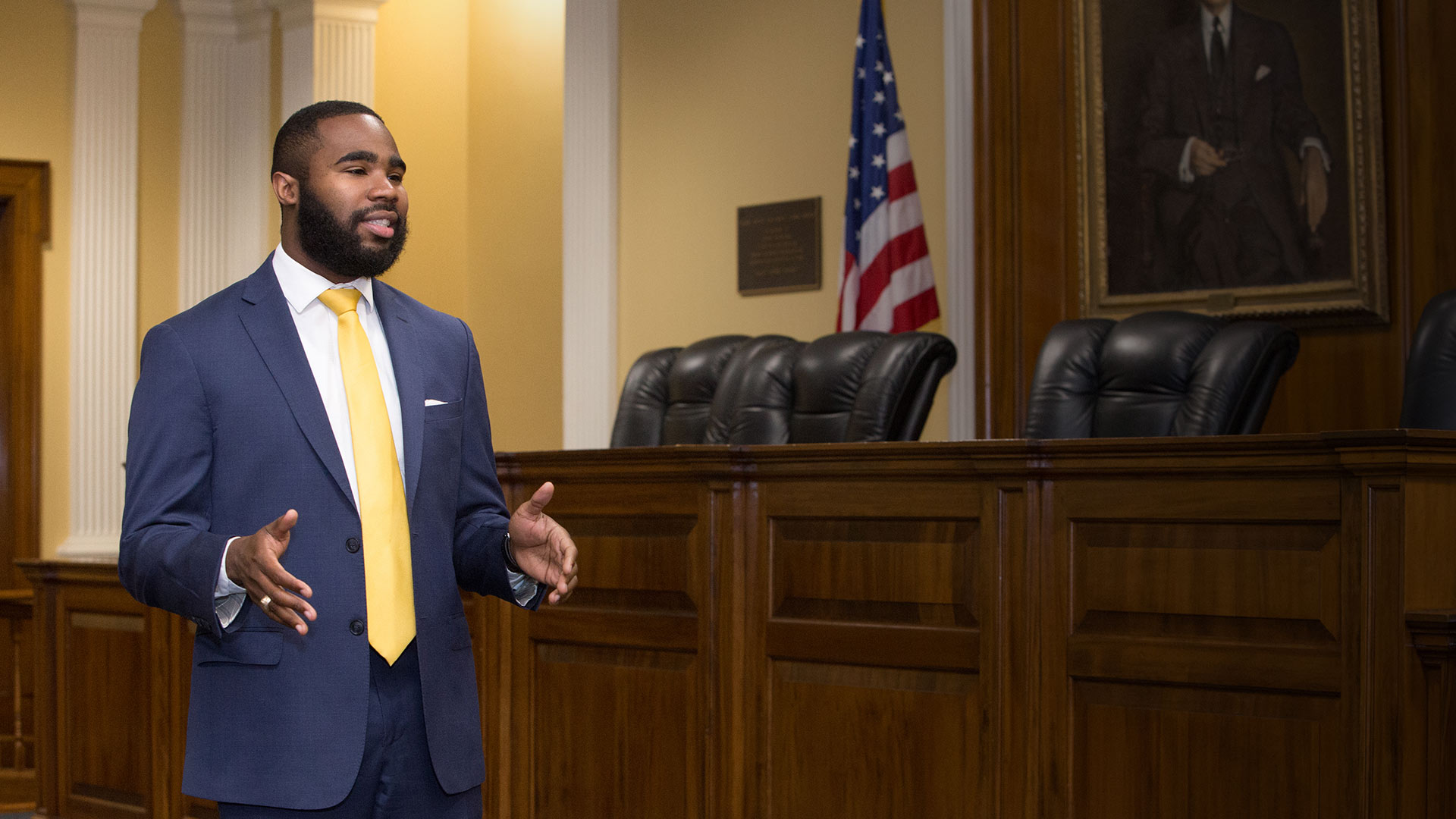 Student in Law Court Room