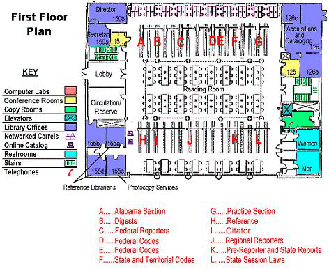 first floor law library floor plan map