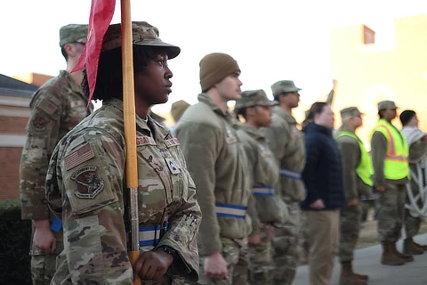 Cadet with Flag