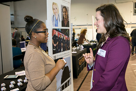 talking at job expo