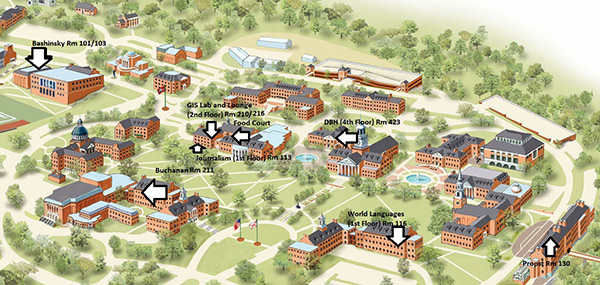 Map of Labs on Campus