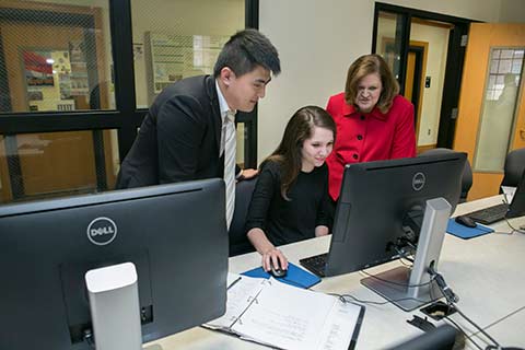 working together on a computer