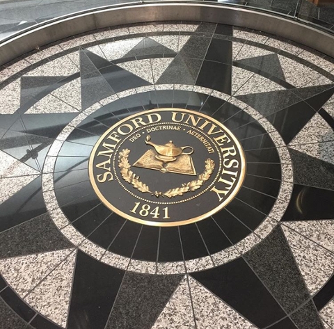 Samford Seal Propst Hall Floor