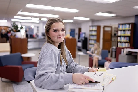 Female Student Studying