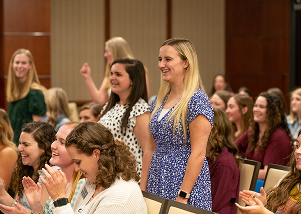 students at award ceremony