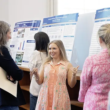 female student presenting