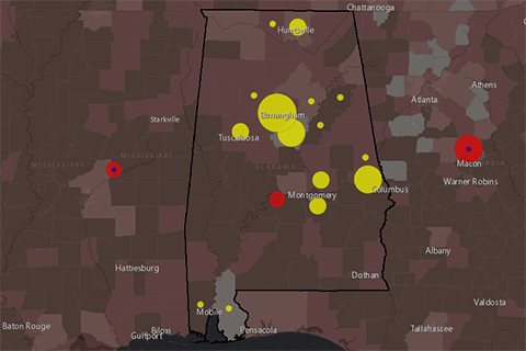 Alabama COVID19 Map