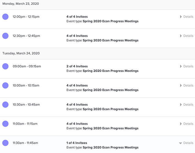 Scheduling Group Meetings with Calendly