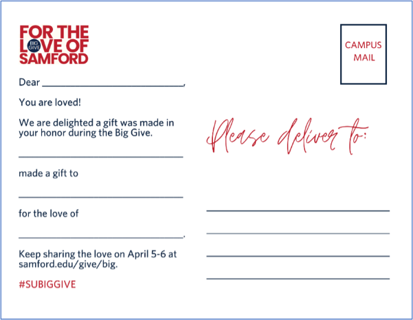 Big Give postcard