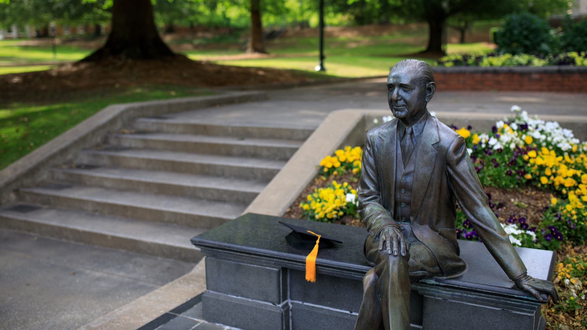 Beeson Statue and Mortarboard