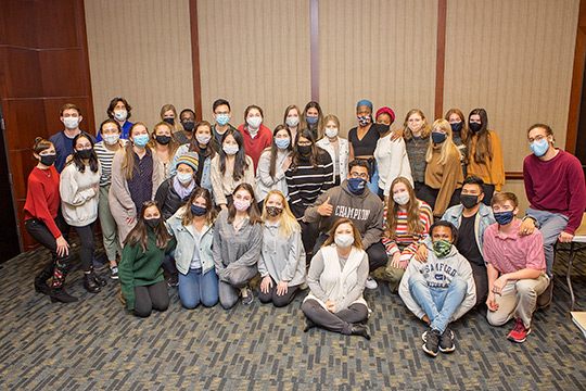 Students gathered