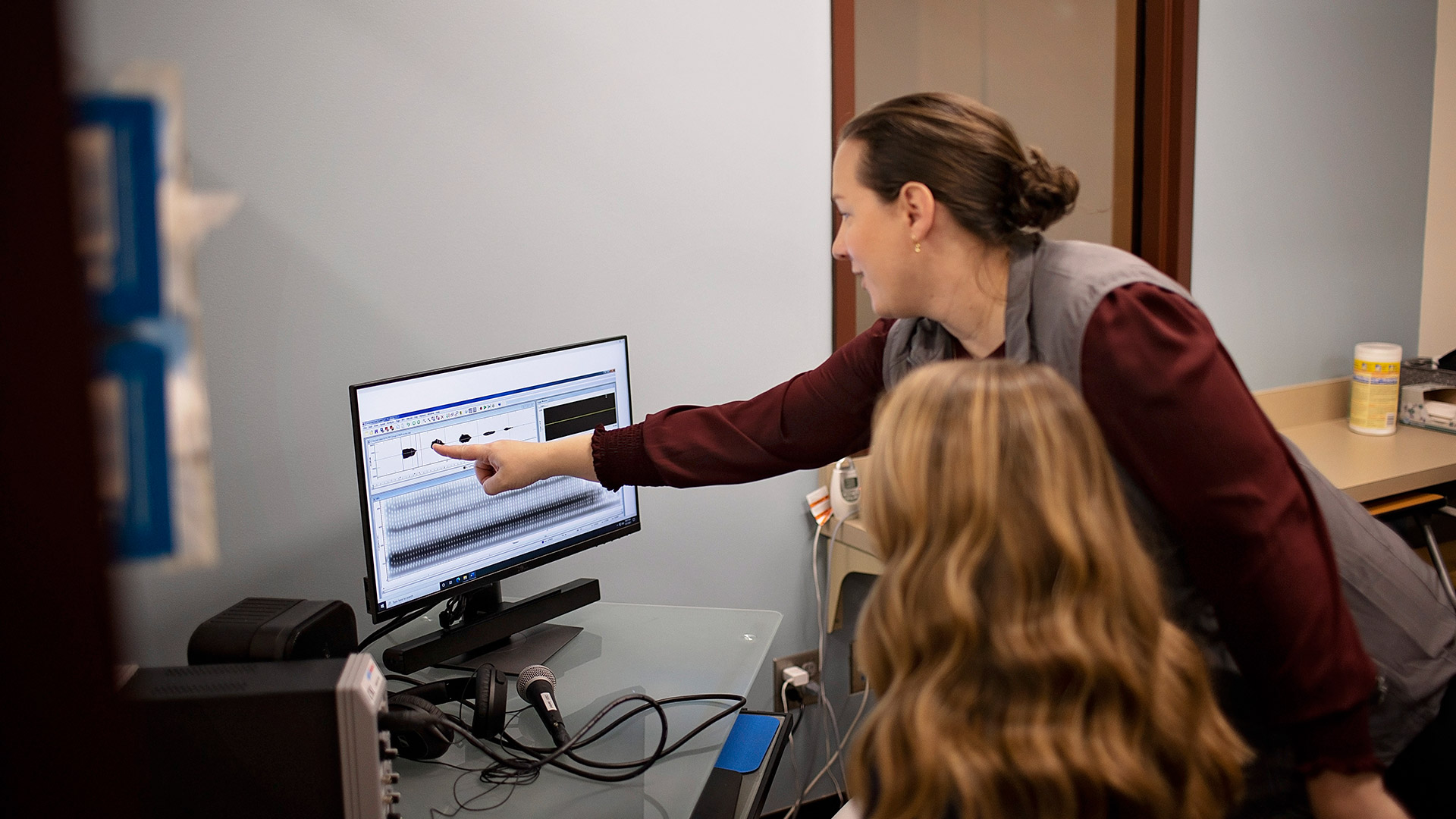 SLP Professor on Computer