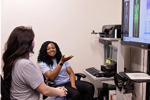 female students talking